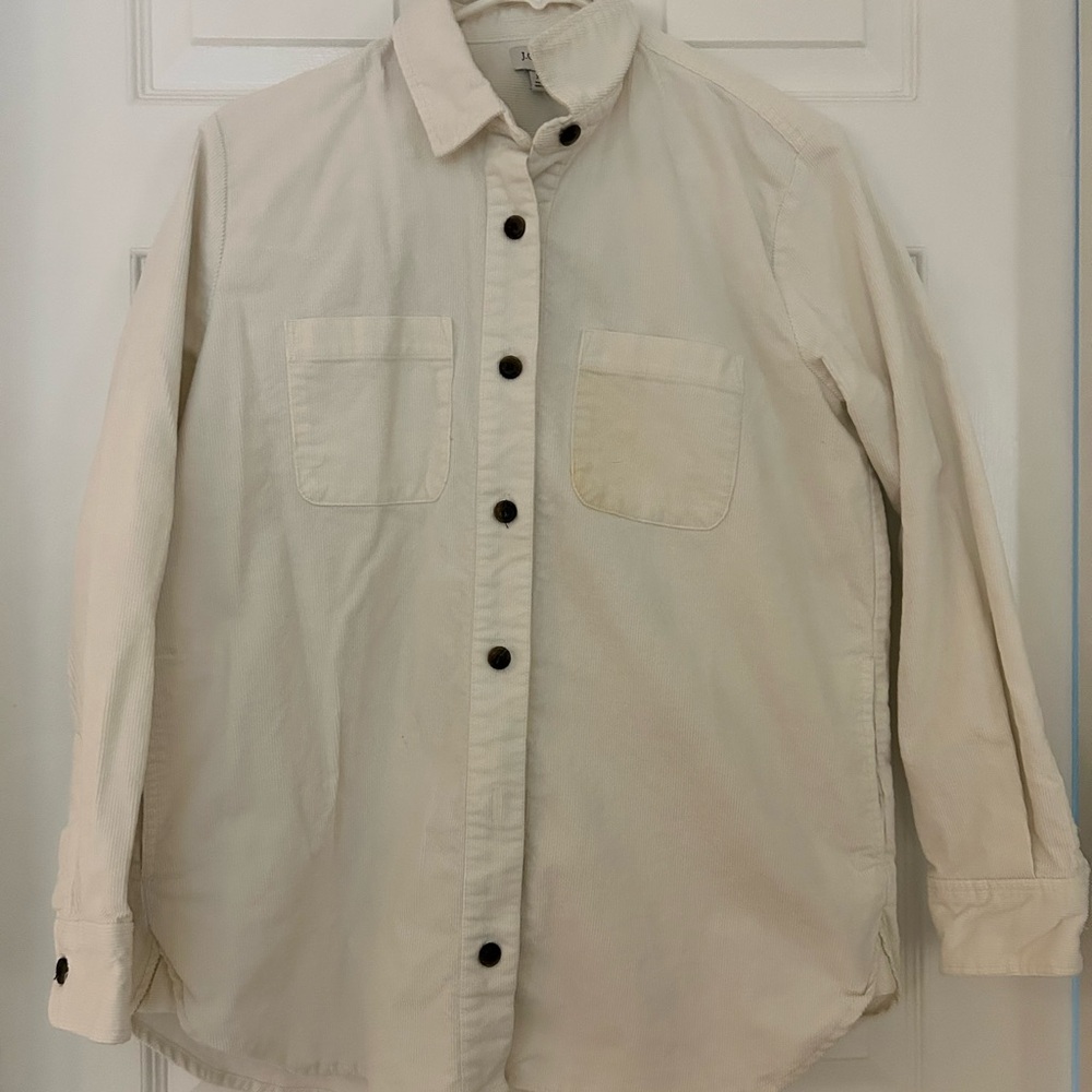 J. Crew corduroy  Off-White Button-Up Shirt Jacket